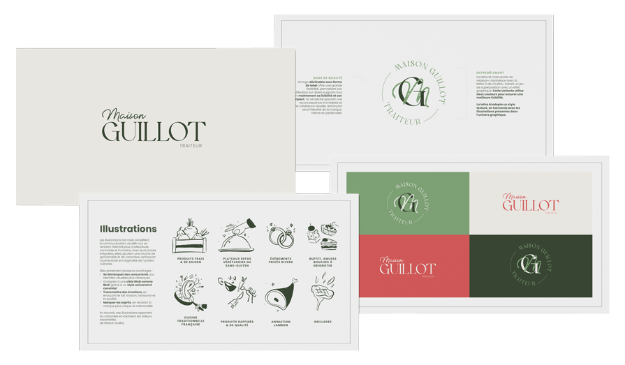 visuels de la charte graphique de Maison Guillot