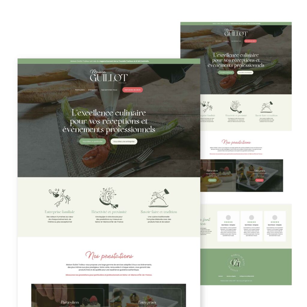 Capture d'écran du site internet de Maison Guillot