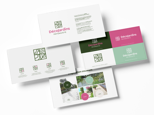 visuels de la charte graphique de Déco Jardins