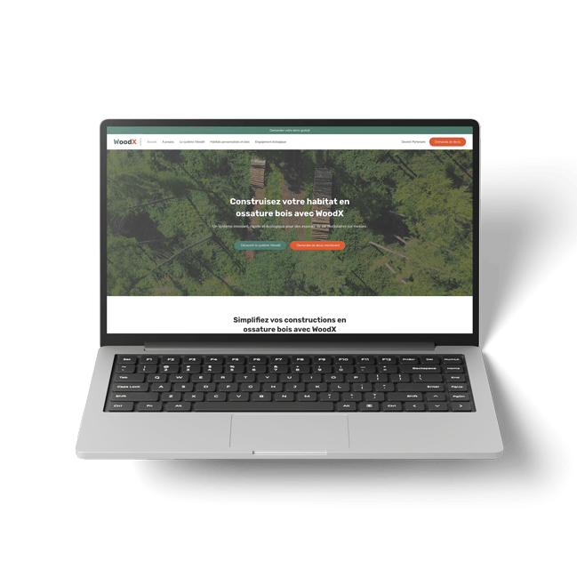 capture écran site internet de WoodX